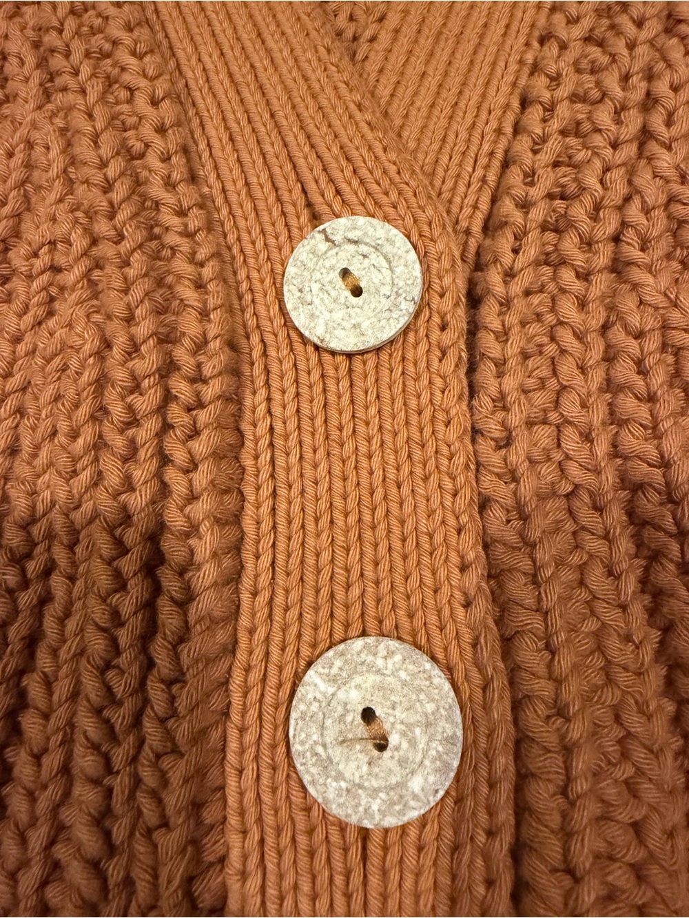 Babaa Chunky Knit Cardigan in Burnt Orange EUC - Picture 2 of 9